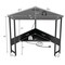 Costway Triangle Computer Desk Corner Desk Home Office with Power Outlets USB Ports Black/Rustic